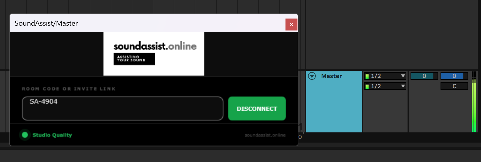SoundAssist VST on master channel in DAW